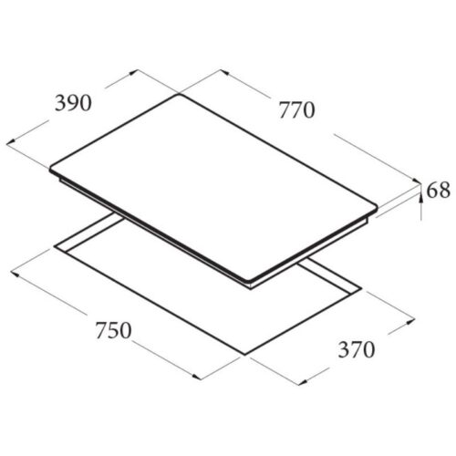Kích thước bếp từ Cata IB 753 BK