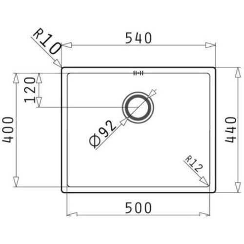 Chậu rửa bát inox BOSCH ASTRIS (50X40) 1B 3 Kích thước chậu rửa bát inox BOSCH ASTRIS (50X40) 1B