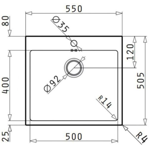 Kích thước chậu rửa bát inox BOSCH ISTROS (50X40) 1B