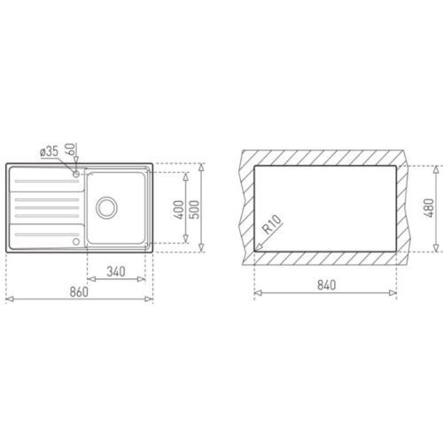 Kích thước chậu rửa chén bát Teka Stage 45 1B 1D