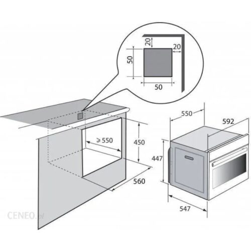 Kích thước lò vi sóng kết hợp nướng Brandt BKC6575B