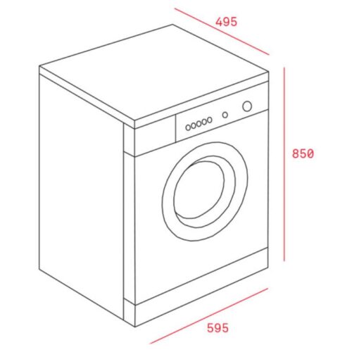 Kích thước máy giặt độc lập trắng 11kg Rosieres RILS 121132DC-04
