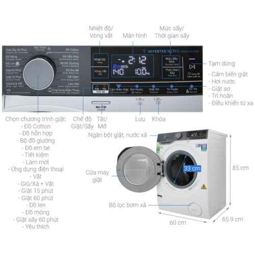 Máy giặt sấy Electrolux EWW1042AEWA 6 Kích thước máy giặt sấy Electrolux EWW1042AEWA