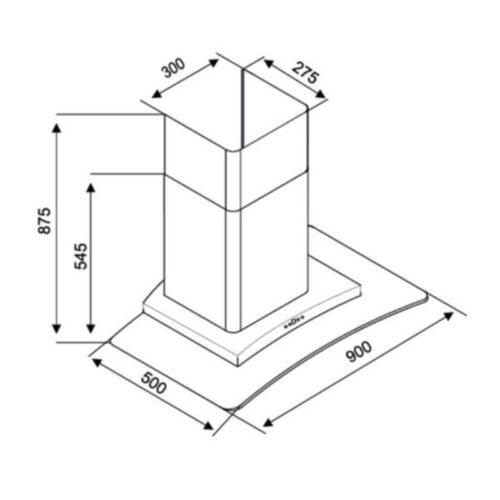 Kích thước máy hút khử mùi Kocher K-8990 90cm