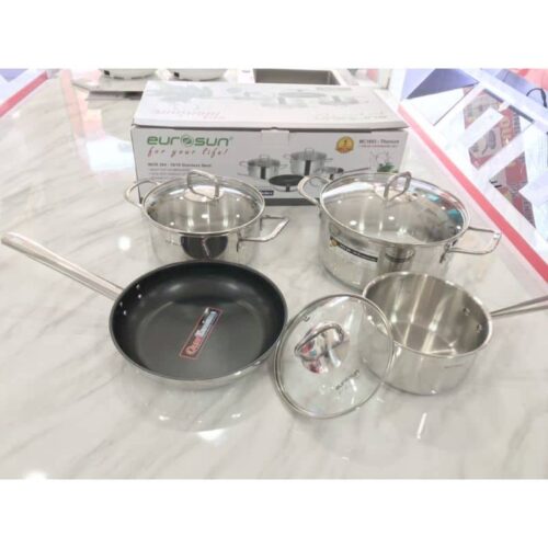 Ảnh thực tế Bộ nồi inox Eurosun MC1603 Titanium