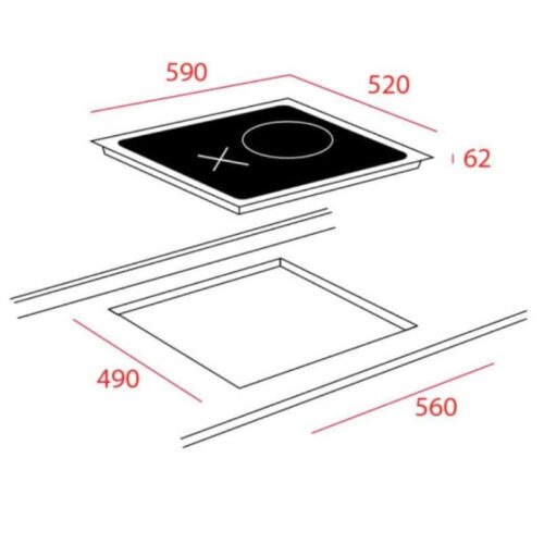 Bếp điện từ Teka HIS 6021S 2 Kích thước của Bếp điện từ Teka HIS 6021S