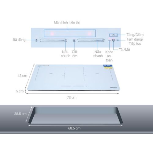 Kích thước bếp từ Kocher DIB4-888W