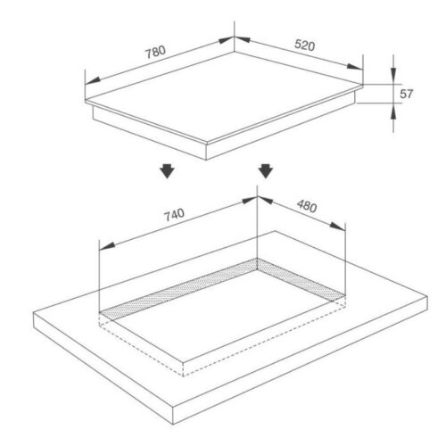 Kích thước bếp từ Malloca MH-04I
