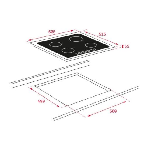 Kích thước của Bếp Từ Teka IT 6350 IKNOB