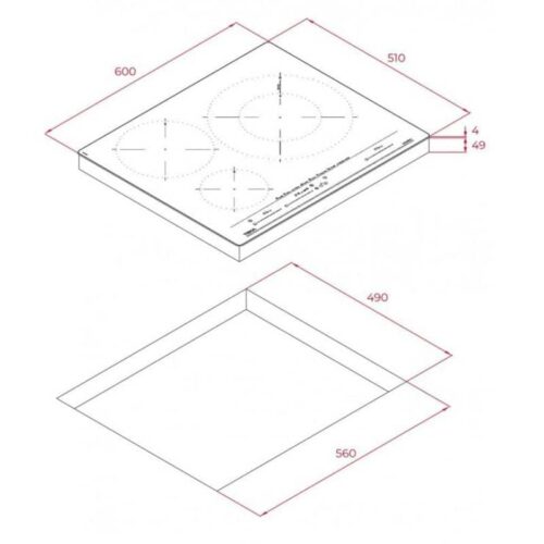 Kích thước của Bếp từ Teka IZC 63632 BK MST