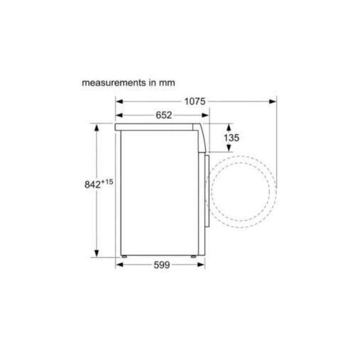 Kích thước máy sấy quần áo Bosch WPG24100MY