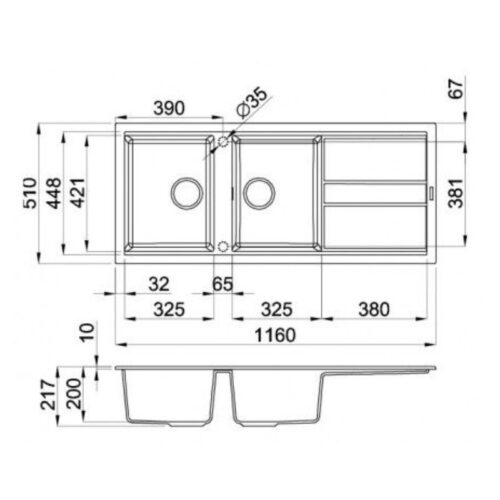 Chậu đá Malloca NERO K-50040 ( NANO)