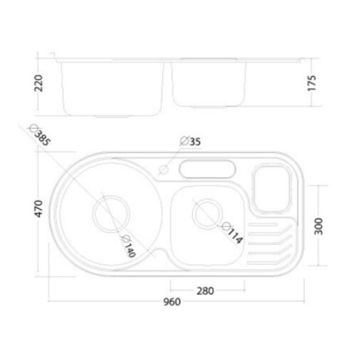 Kích thước chậu rửa bát Malloca MS 1029