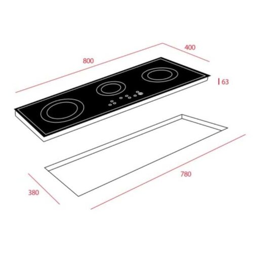 Kích thước của Bếp điện Teka TRC 83631 TCS