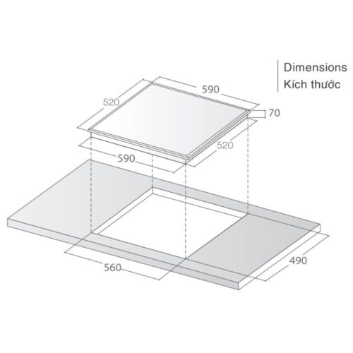 Kích thước bếp từ Lorca LCI-365 VN