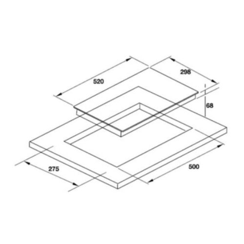 Bếp điện 2 vùng nấu Hafele HC R302A 536.01.620 3 Kích thước bếp điện 2 vùng nấu Hafele HC R302A 536.01.620