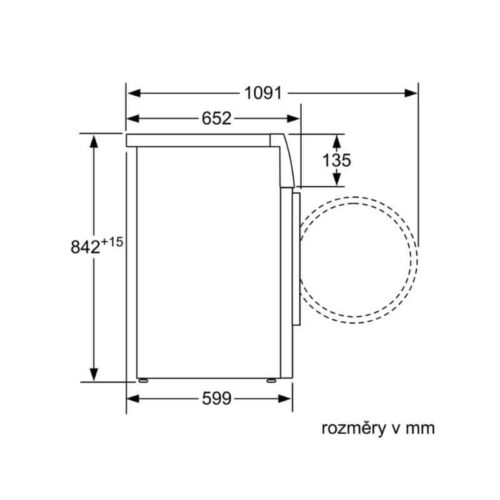Kích thước máy sấy quần áo Bosch WTW85550BY