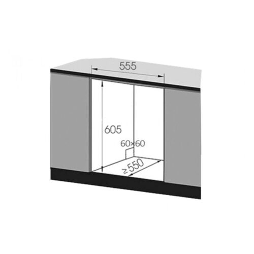 Kích thước lắp đặt máy rửa bát Texgio TG-DT2028