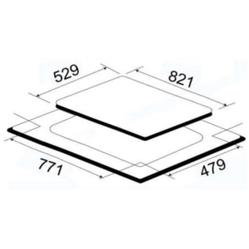 Kích thước bếp từ đôi Pramie PRMY-2208 lắp âm