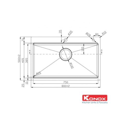 chau rua bat workstation topmount sink kn8050ts 4