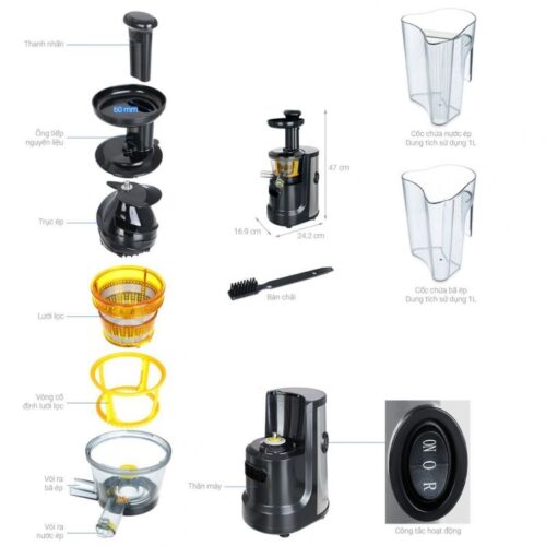 Máy ép chậm Hafele HS-J32X (535.43.393) 4 chi tiet may ep cham hafele hs j32x 535 43 393 1