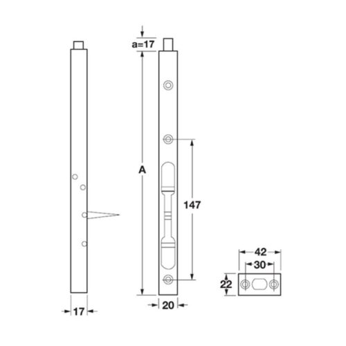 kich thuoc chot cua am 305mm hafele diy 489 71 460