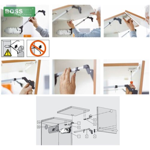 Tay nâng Blum cánh đôi tủ bếp 20F2200+20F3500 3 lap dat tay nang blum canh doi tu bep 20f220020f3500
