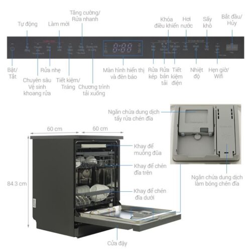 Thông số máy rửa bát LG LDT14BLA4 ABMPEVN