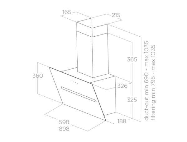 Máy hút mùi áp tường Elica SHY-S BL/A/90 PRF0166933