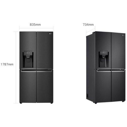 kich thuoc tu lanh 4 canh multi door inverter 494 lit lg gr d22mbi