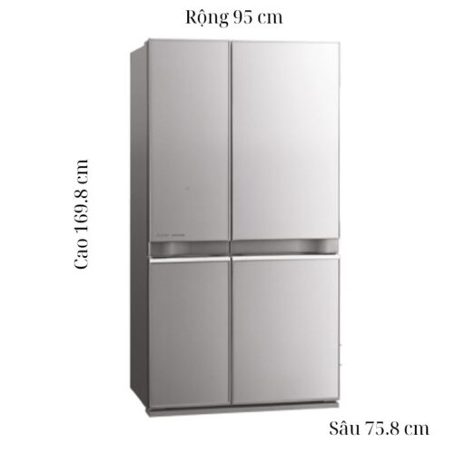 kich thuoc tu lanh 4 canh multi doors inverter 580 lit mitsubishi mr la72er gsl v