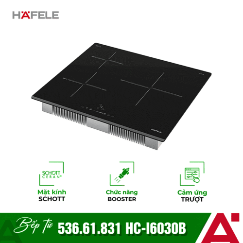 Bếp từ Hafele 3 vùng nấu HC-I6030B 536.61.831 lắp âm