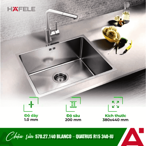 Chậu rửa bát inox Hafele Blanco - QUATRUS R15 340-IU 570.27.140