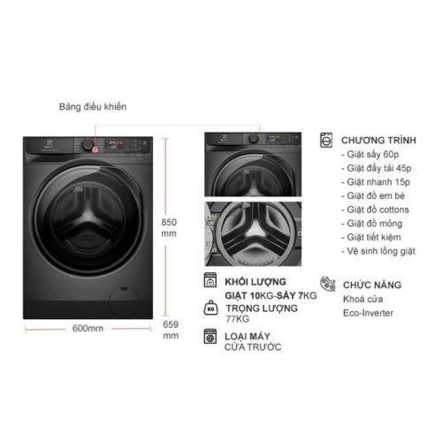 kich thuoc may giat say electrolux inverter giat 10 kg say 7 kg eww1023p5sc