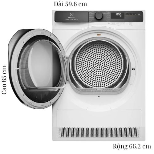 kich thuoc may say bom nhiet electrolux 8 kg edh803j5wc
