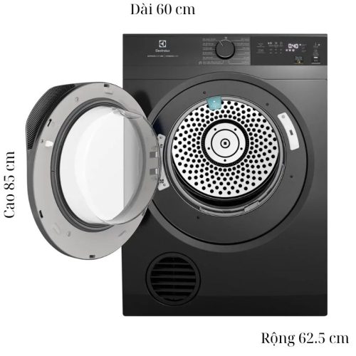 kich thuoc may say thong hoi electrolux 9 kg eds904n3sc